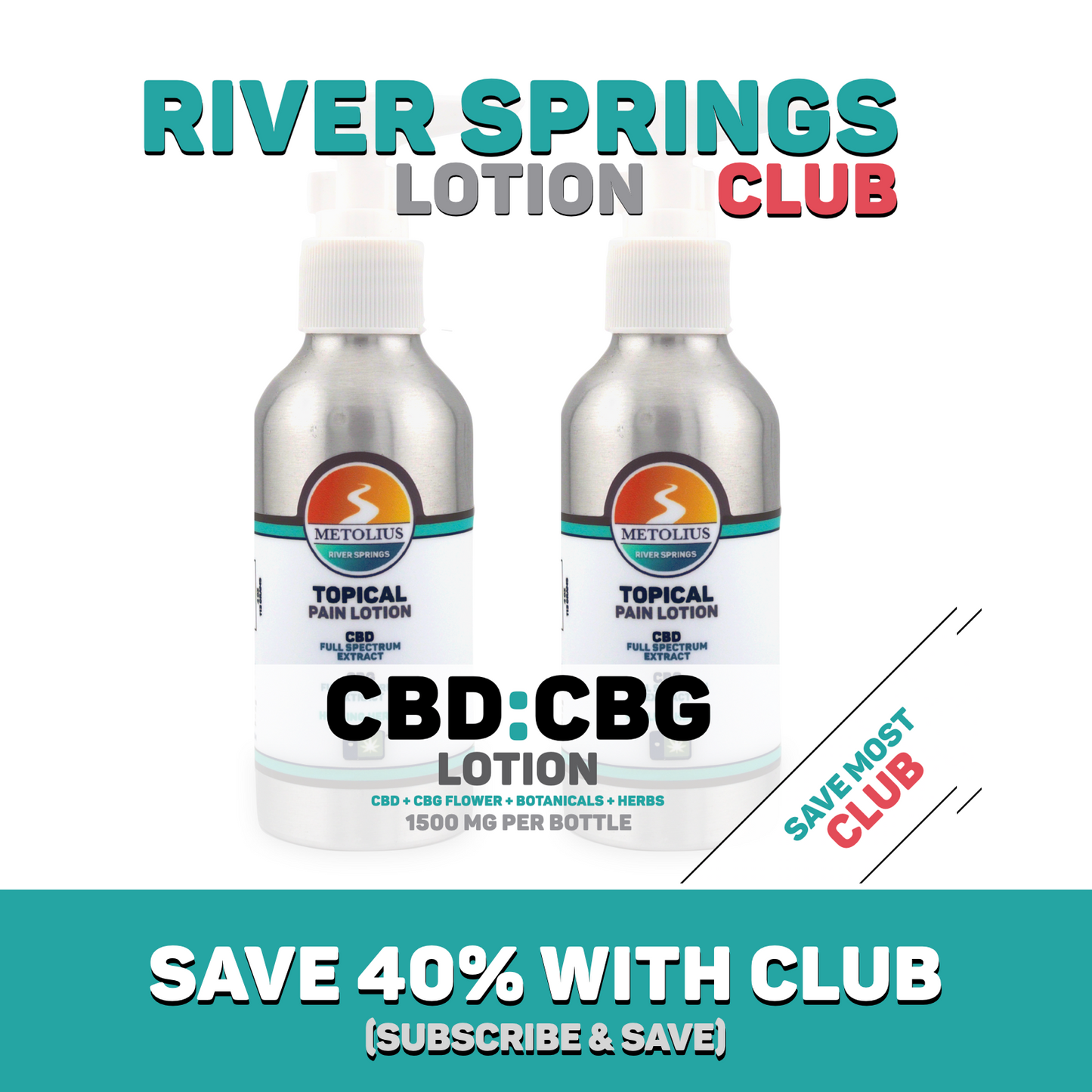 
                  
                    RIVER SPRINGS LOTION - CBD + CBG EXTRACT + ESSENTIAL OILS + HEALING HERBS + LOTION
                  
                